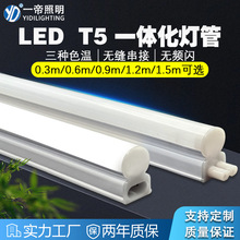 厂家直供 一体化LED灯管T5高亮日光灯长条灯0.6米1.2米全塑支架灯