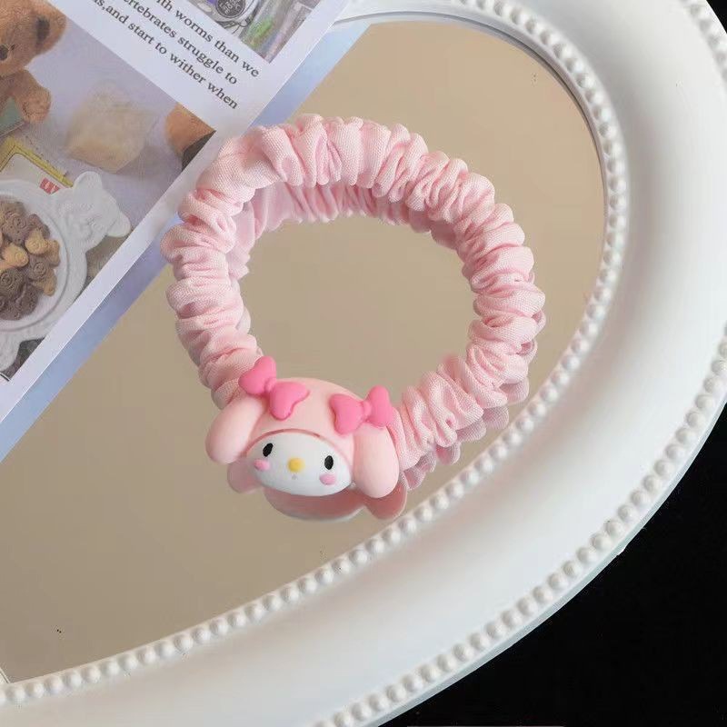 Summer Fresh Cartoon Sanrio Melody Hair Ring Ins Cute Sweet Girl Hair Rope Rubber Band Headdress