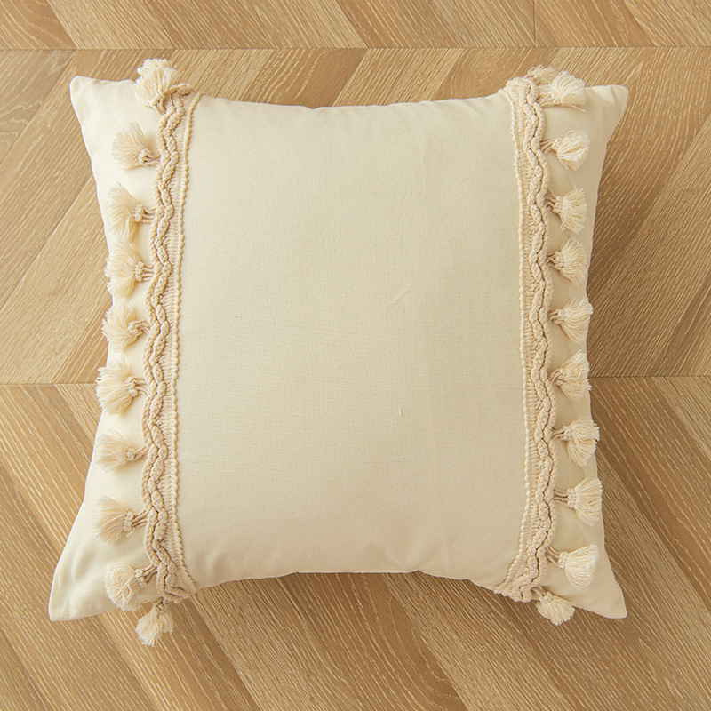 Moroccan Style Home Pillow Pillowcase Tassel Geometric Pattern Simple Sofa Cushion Living Room Slightly Luxury Decoration Pillow