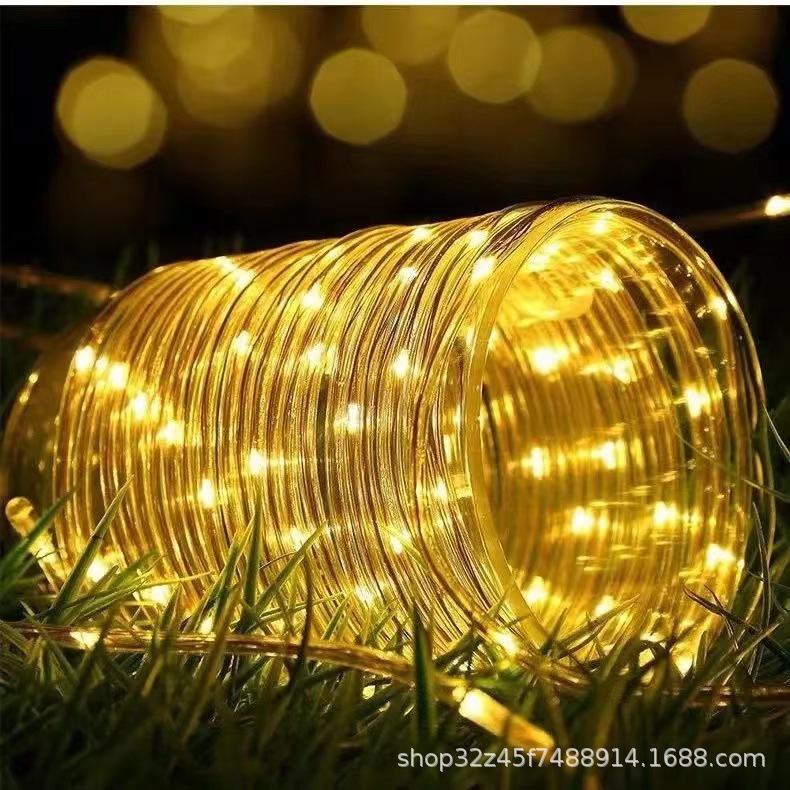 LED Solar Leather Tube Light PVC Rainbow Tube Copper Wire Light Street Beautifying Waterproof Holiday Decoration Multifunctional String