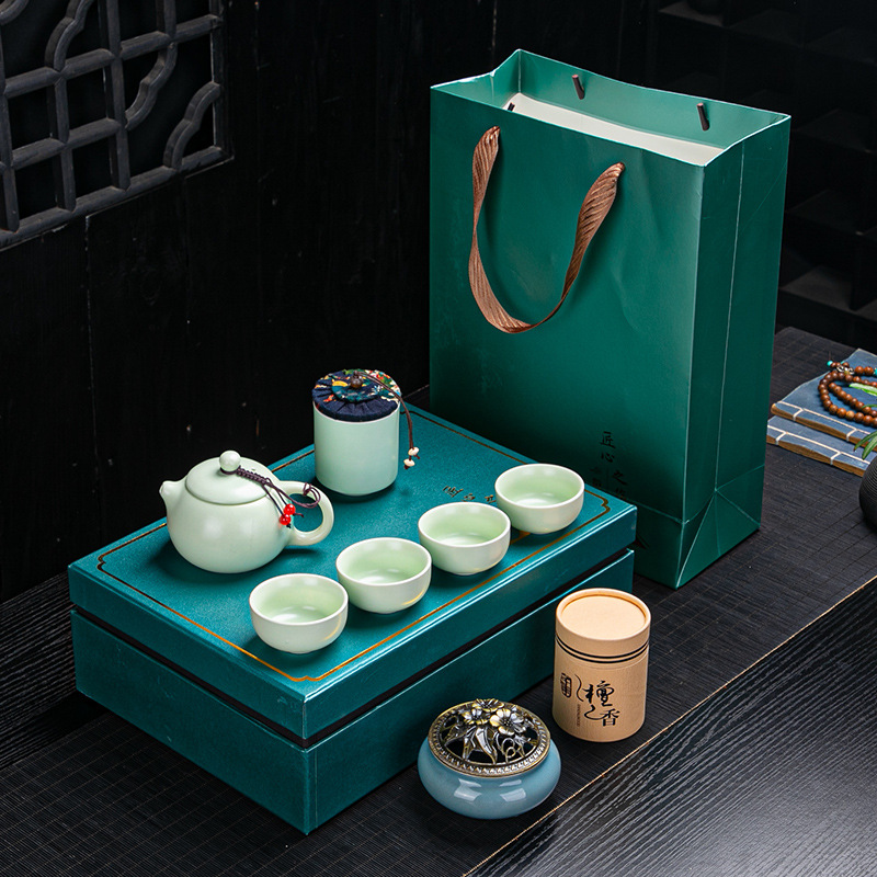 特色中秋节庆送领导员工茶具礼品高档礼盒香道茶礼套装可定制logo