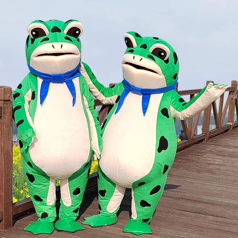 青蛙人偶服装卡通充气癞蛤蟆玩偶服摆摊卖崽搞笑演出服款-阿里巴巴