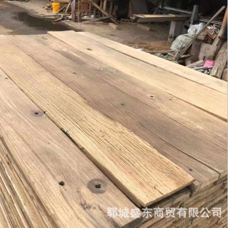 自然纹理榆木板材商场做旧背景墙拼接板材楼梯踏步板民宿护墙板材