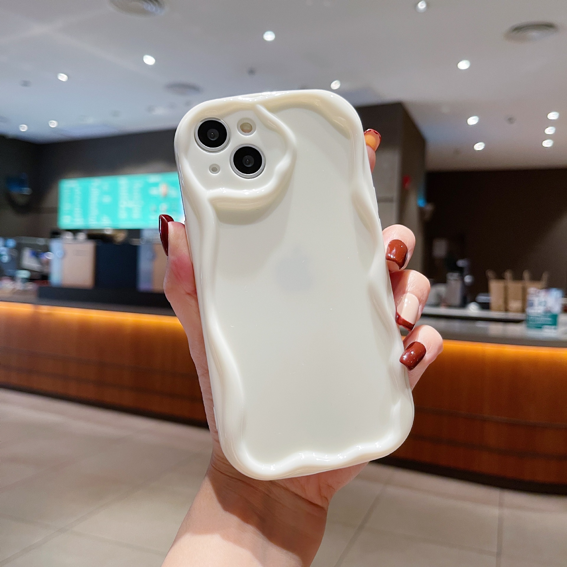 Apple 14 Cream Phone Case Material Drop-Resistant Transparent Iphone13 Painted Phone Case