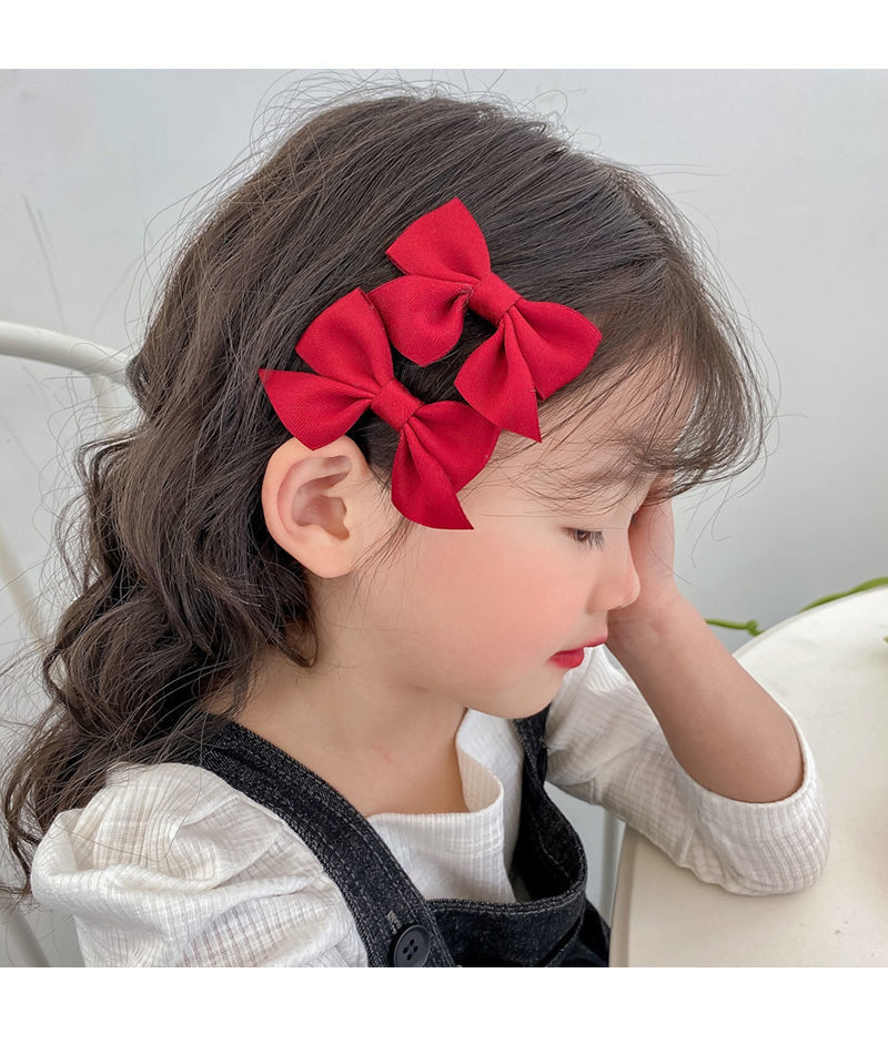 儿童蝴蝶结发夹对夹韩国女童宝宝公主侧边可爱发卡夹子发饰头饰女