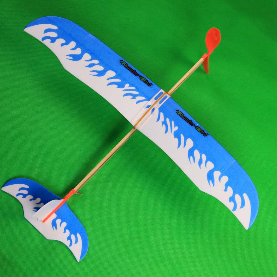 雷鸟橡皮筋动力飞机学校航模比赛专用手工拼装超轻雷神橡筋飞机