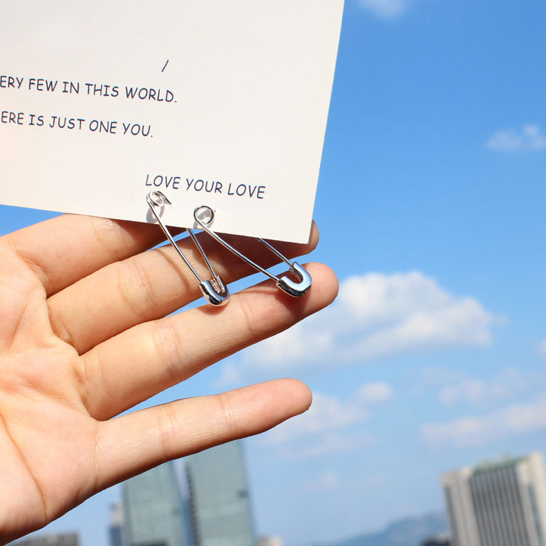 回形针耳钉金嘻哈男女情侣hiphop个性男潮人曲别针耳环韩国