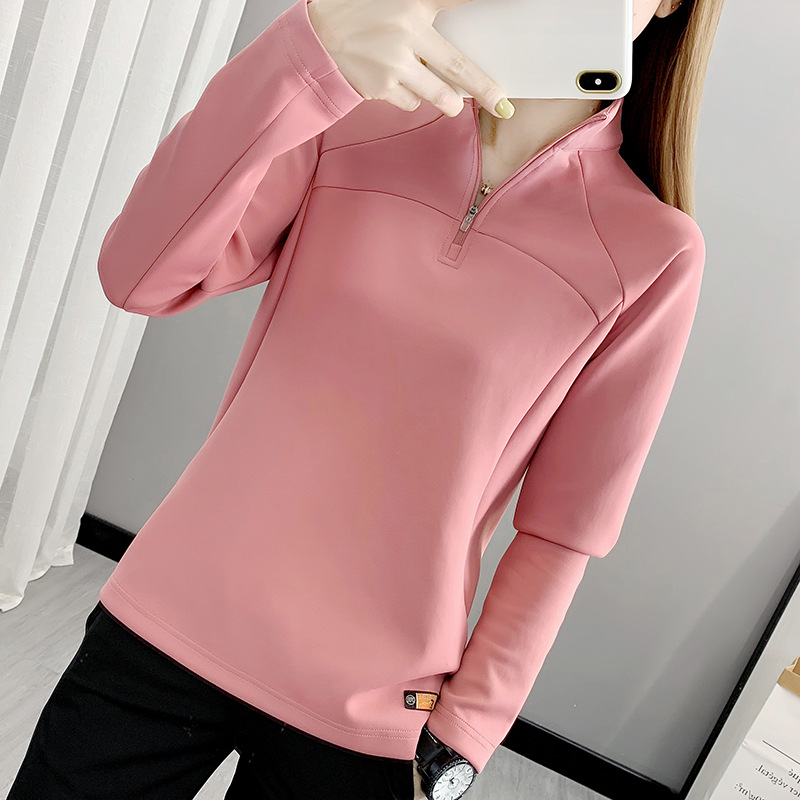 空气层弹力保暖衣女长袖t恤秋冬厚款户外跑步运动服速干衣登山服