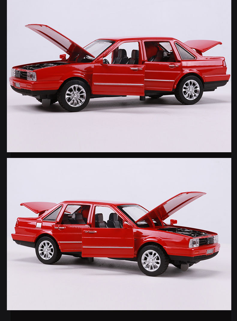 1:32大众桑塔纳轿车模型仿真合金汽车玩具声光回力金属车模型摆件
