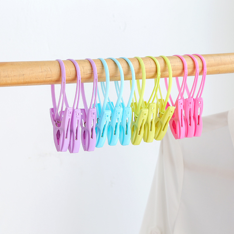 12个装小夹子晾衣夹蚊帐家用固定无痕晾衣架塑料衣服夹晾衣晒防风