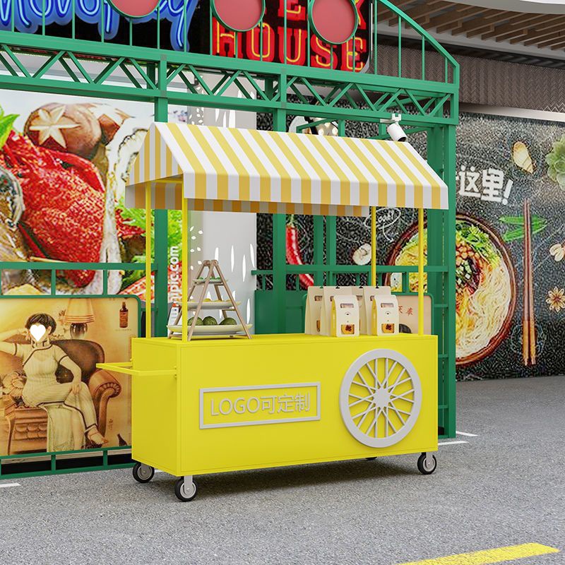 地摊车夜市摆摊车流动广场出摊小吃移动推车公园神器铁艺花车领券