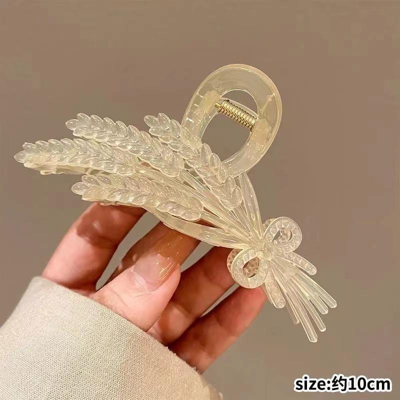 New Wheat Jelly Large Grip Acrylic Women's Shark Clip Exquisite Elegant Updo Hair Clip Headwear
