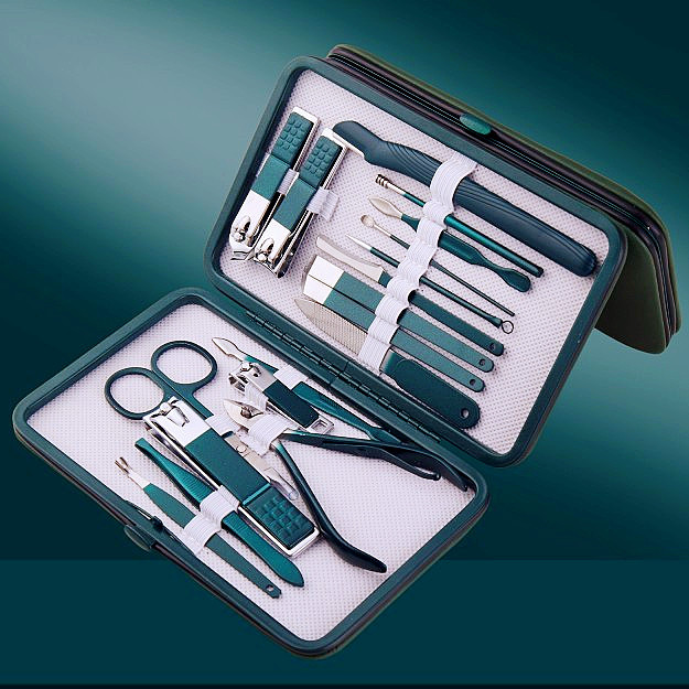 Green Nail Clippers Wholesale Pedicure Knife Full Set of Nail Scissors Boxes Manicure Implement Nail Clippers Suit Manicure