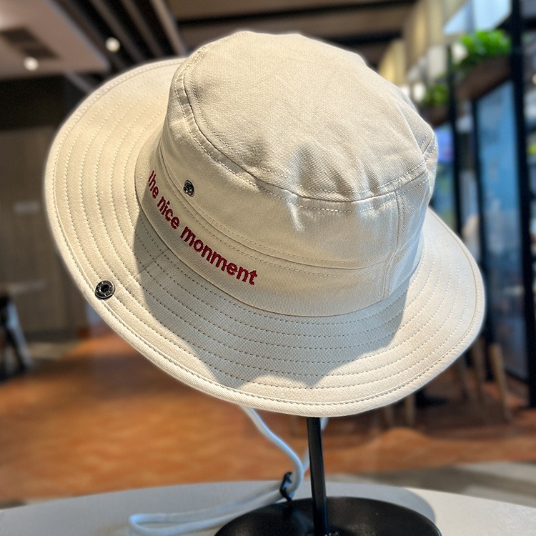 韩国东大门侧面字母渔夫帽户外露营登山帽夏季出游可折叠太阳帽子