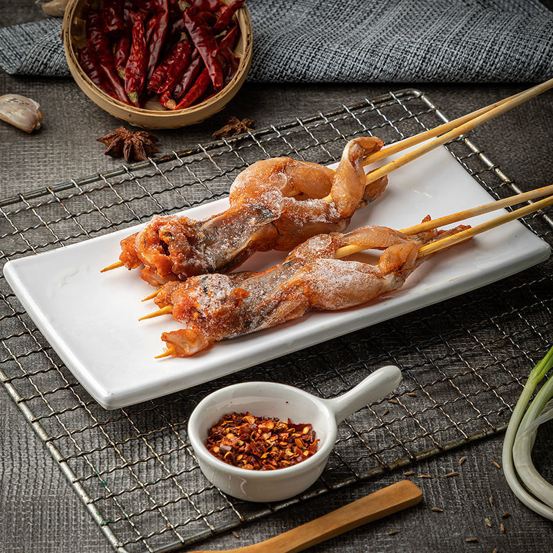 新鲜蛙串烧烤串香辣青蛙田鸡串牛蛙串10串新鲜冷冻烤串半成品食材