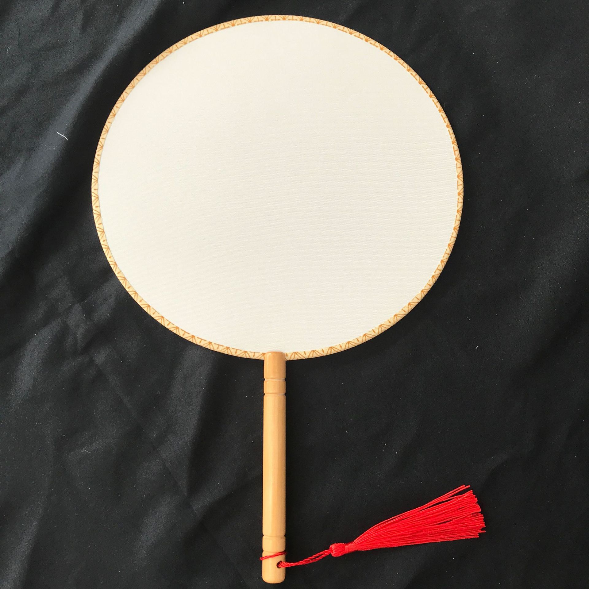 空白绢布广告扇diy手绘婚礼贴画广告扇