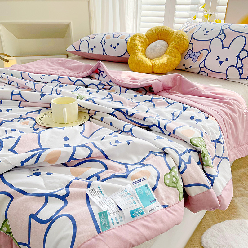 Class a Maternal and Child Air Conditioning Quilt Summer Cool Quilt Summer Quilt Machine Washable Thin Quilt Washed Cotton Linen Quilted Gift Quilt Wholesale