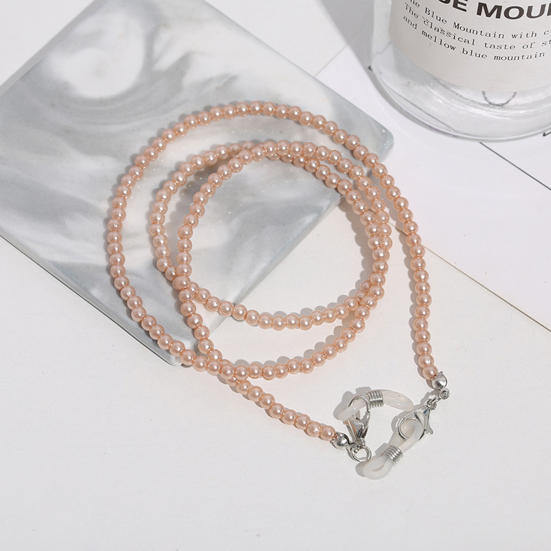 Factory Direct Supply European and American Mask Mask Lanyard Imitation Pearl Eyeglasses Chain Halter Anti-Lost Hot Selling Pearl Bracelet Necklace