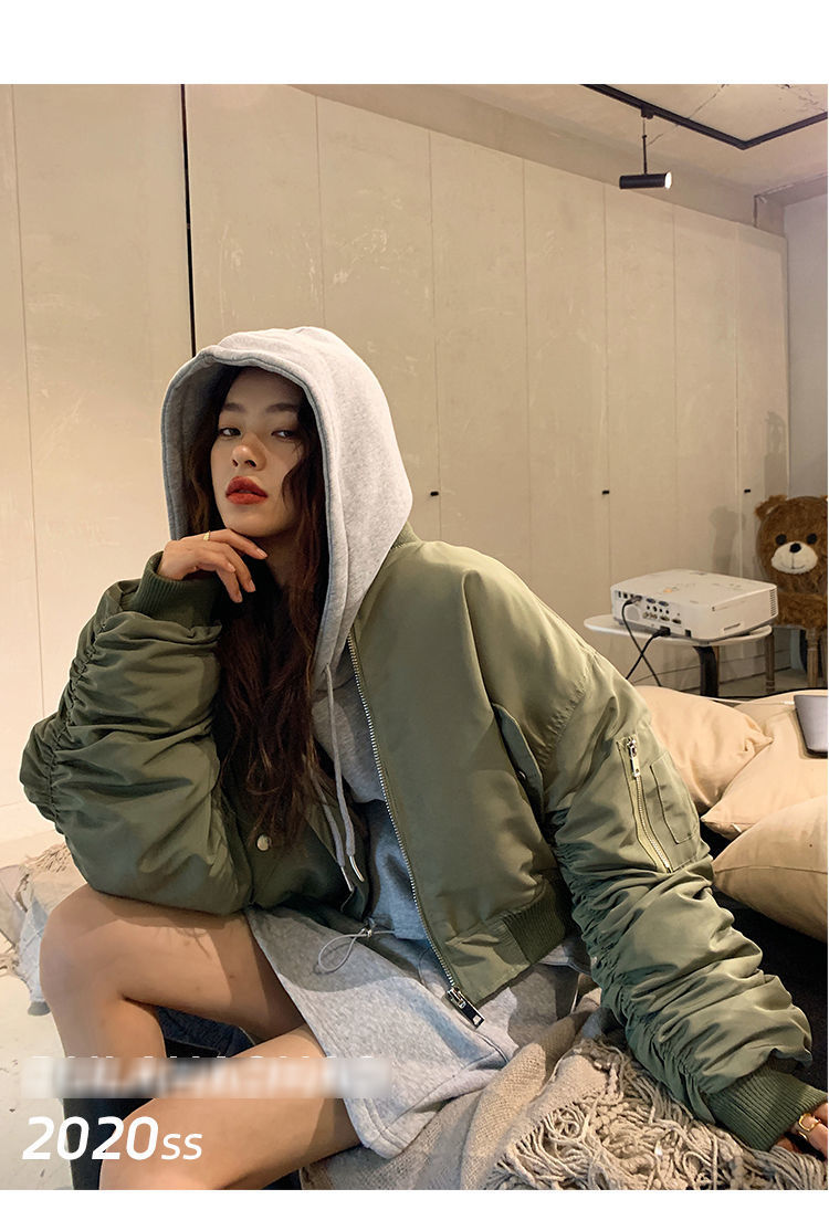 棒球服女两面穿短款棉服豹纹毛外套2020冬季新款宽松夹棉保暖棉衣