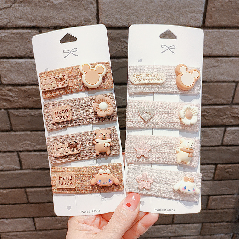 Clip Hair Accessories Wholesale New Milk Coffee Color Cartoon Barrettes Cute Japanese Style Hairpin Female Bangs Side Clip Hairware