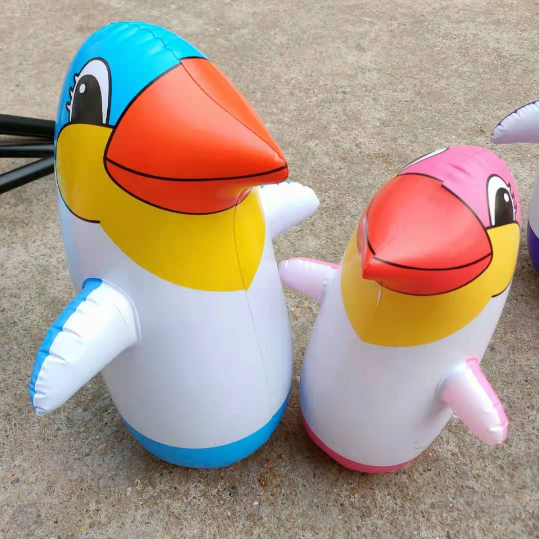 厂家直销充气不倒翁卡通企鹅pvc充气玩具卡通不倒翁地推礼品批发