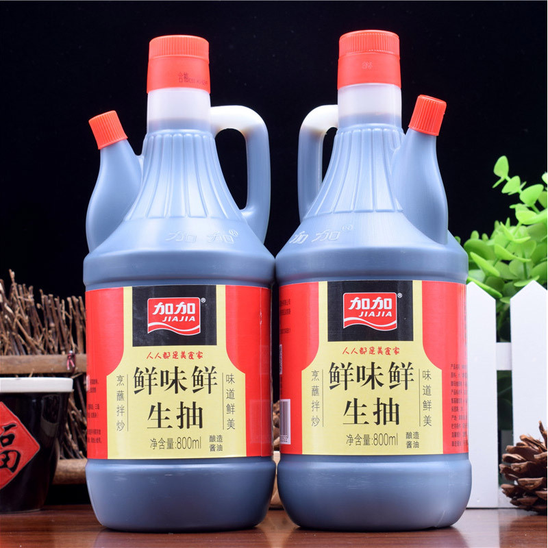 加加鲜味鲜生抽800ml四川南充生产厨房调味蘸料黄豆酱面条鲜酱