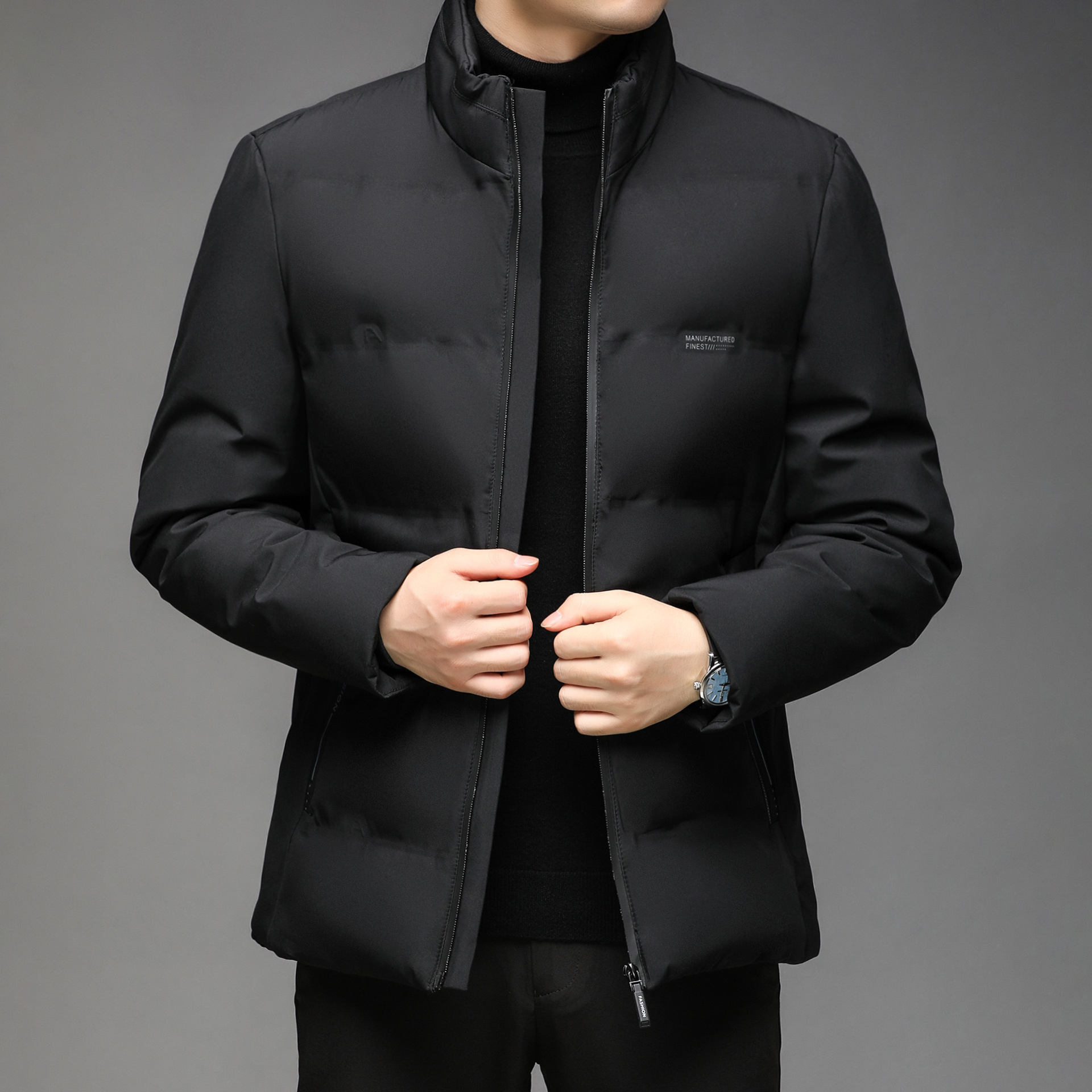 爸爸装外套中老年男士加厚棉衣冬装短款棉服2021新款棉袄厂家批发