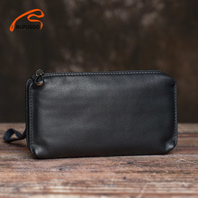 Casual Men Clutch Bag Genuine Leather Wallet Phone Mini Coin