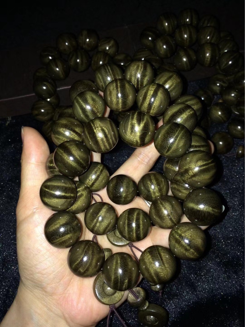 阴沉木佛珠乌木金丝楠木手串手链2.0创意手链木质手串原木香味浓