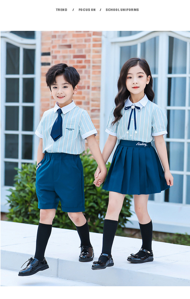 校服套装小学生夏季儿童短袖英伦风班服幼儿园园服夏装毕业照新品