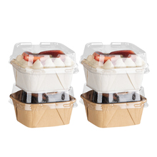 方形纸杯蛋糕模具一次性带盖烘焙纸托面包托包装盒杯子烤箱海旋馨