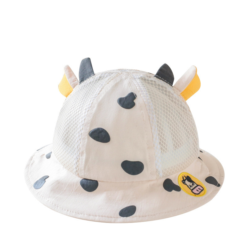 Baby Hat Spring and Autumn Summer Korean Style Western Style Cow Bucket Hat Boys Boys Girls Cover Sun Super Cute Bucket Hat Tide