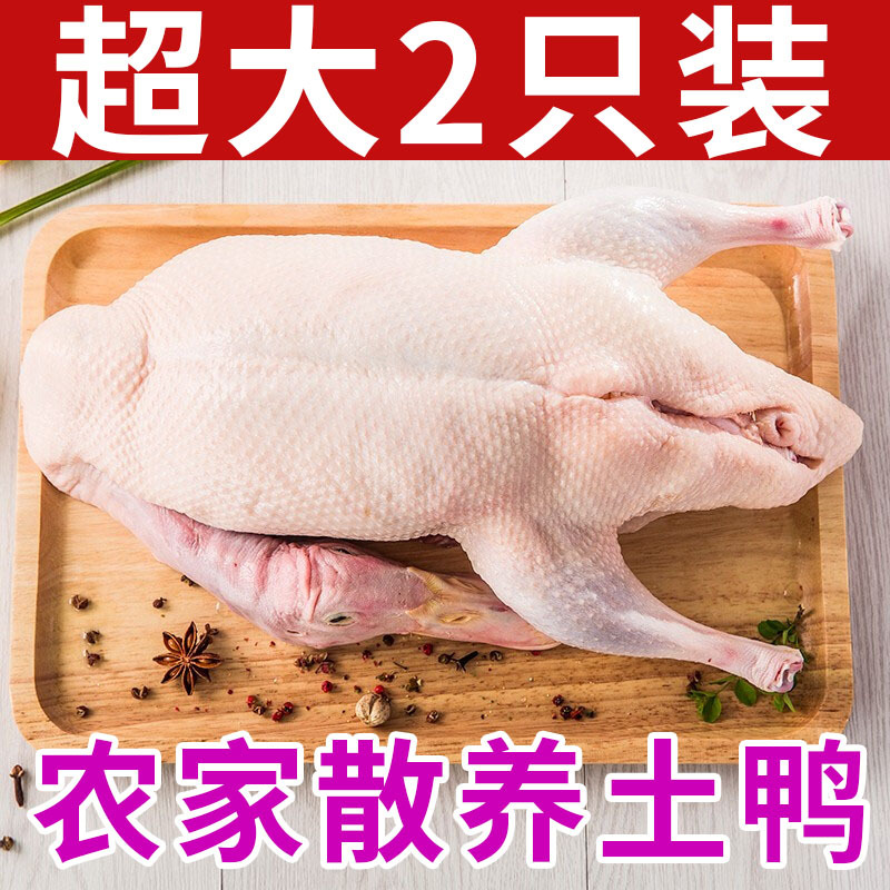 【顺丰包邮】2只土鸭子新鲜整只白条鸭速冻老鸭麻鸭鸭肉水鸭1只