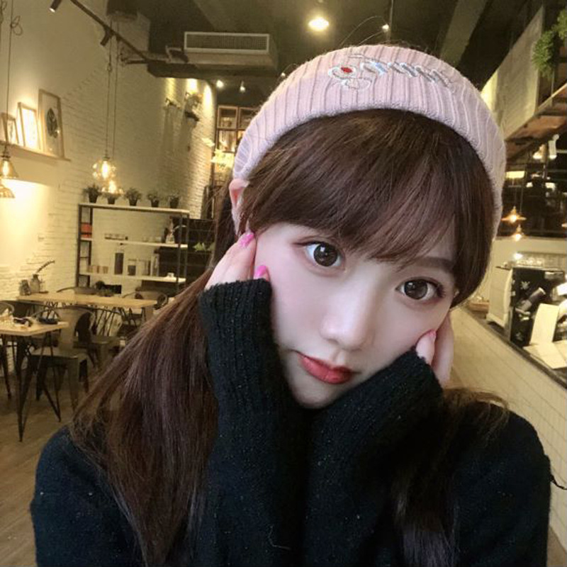 Korean-Style Letter Embroidery Knitted Hair Band Fashion Brand Men's and Women's Hip Hop Street Hipster Casual Sports Wool Headband Headdress