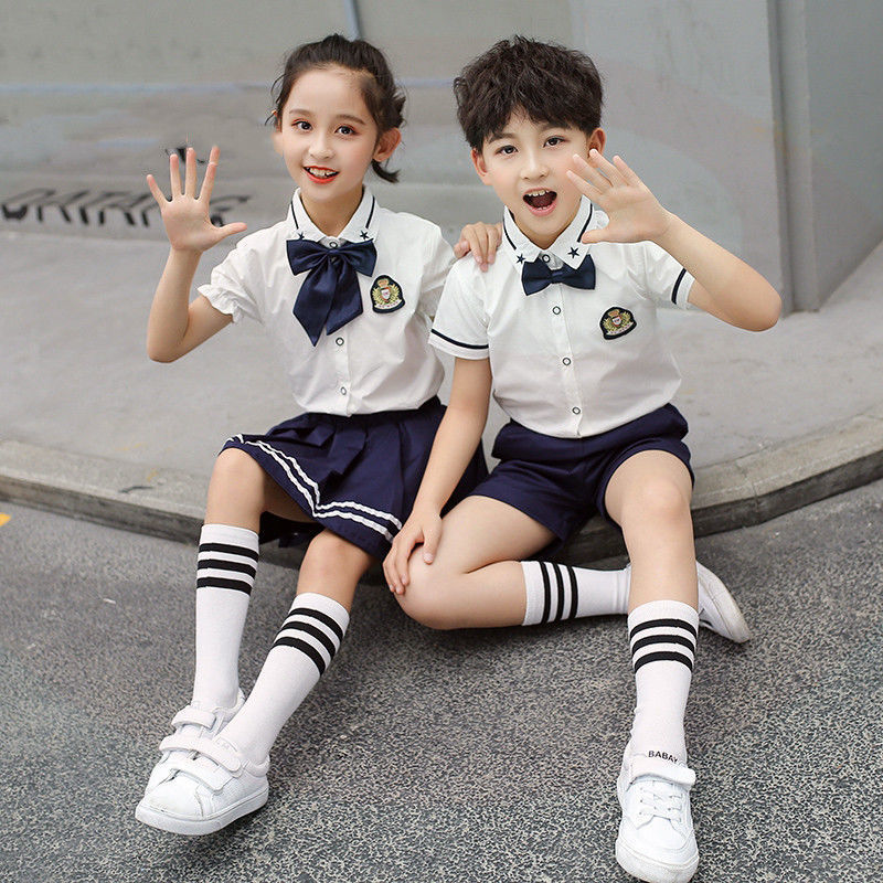 幼儿园园服夏儿童班服小学生校服套装毕业照演出服六一儿童合唱服