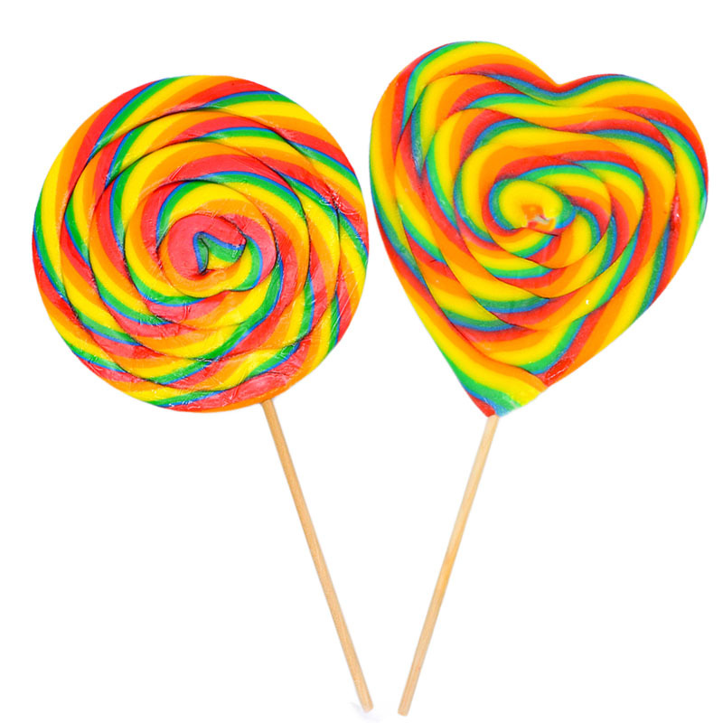 金稻谷200克五彩圆形棒棒糖心形彩虹波棒糖糖果批发食品儿童零食