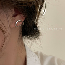 小众设计感金属素圈耳环2022年新款潮韩国气质网红高级耳钉耳饰女