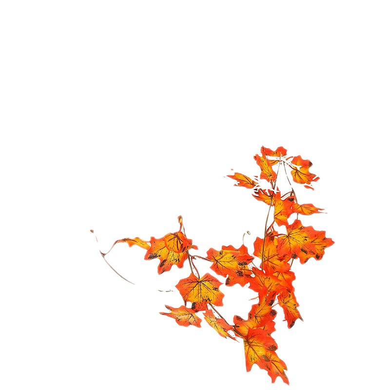 2023 New Thanksgiving Decoration Fake Leaves Maple Leaf Vine Plant Hanging Halloween Maple Rattan Emulational Decoration