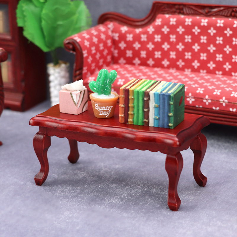 1:12Dollhouse Mini Dollhouse Accessories Photography Scene Props Wave Tea Table Multiple Colors Available