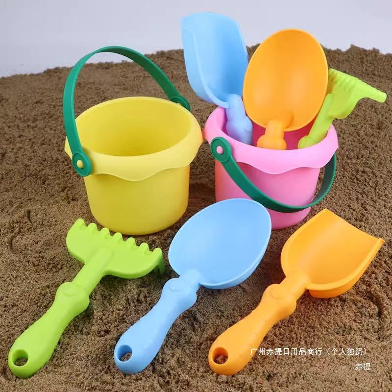 儿童软胶沙滩玩具宝宝挖沙挖土工具套装铲子海边户外玩水沙子室内