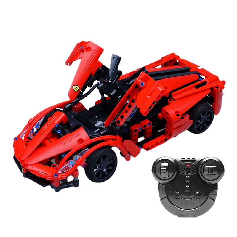 c51009拼装积木遥控车红色男孩生日礼物