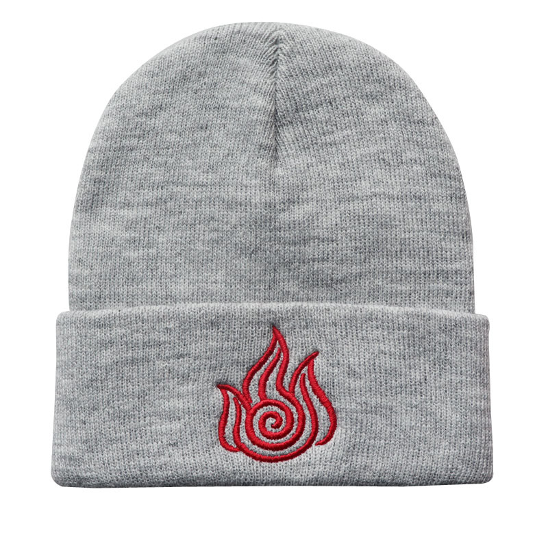 Cartoon Fire Nation Woolen Cap Avatar Last Air Bender Embroidery Knitted Hat Sleeve Cap