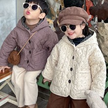 冬季新款韩国童装森系复古儿童连帽棉袄宝宝软软加绒棉服外套