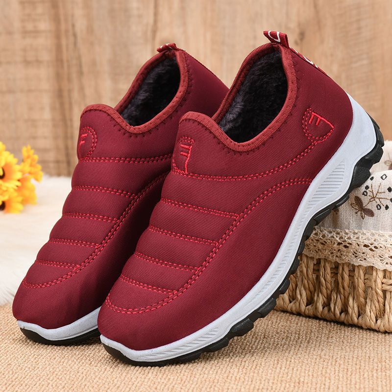 2022 New Winter Cotton Shoes Men's and Women's Same Style Fleece Lined Padded Warm Keeping Waterproof Cotton Shoes Slip-on Lazy Shoes