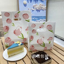 低压乳白平口袋甜品烘焙蛋糕外卖塑料袋子寿司沙拉快餐打包装袋子