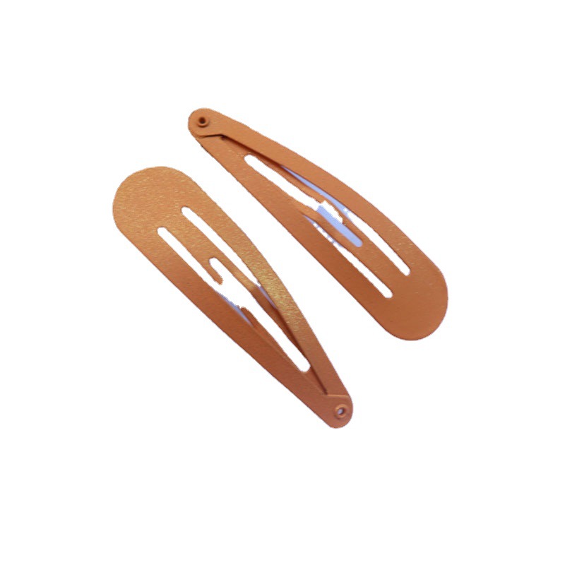 European and American Large Hair Clip Matte Gold Metal Hair Clip Hairpin Color Water Drop Paint Side Clip Bang Clip Wholesale