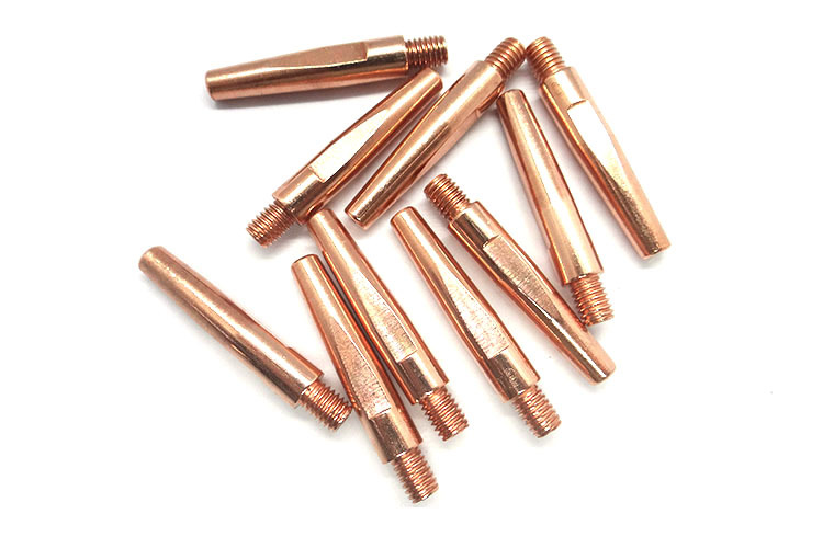 二保焊枪45mm铬锆铜40mm导电嘴1.0机器人用1.2自动焊m6电焊机配件