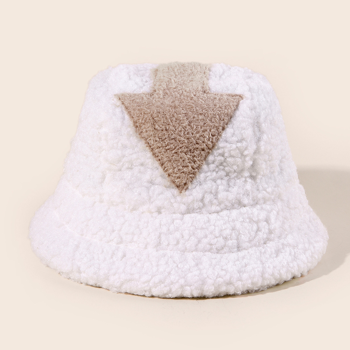 Arrow Lamb Wool Bucket Hat Autumn and Winter Warm Cross-Border E-Commerce Hat New Foreign Trade in Stock Wholesale Bucket Hat