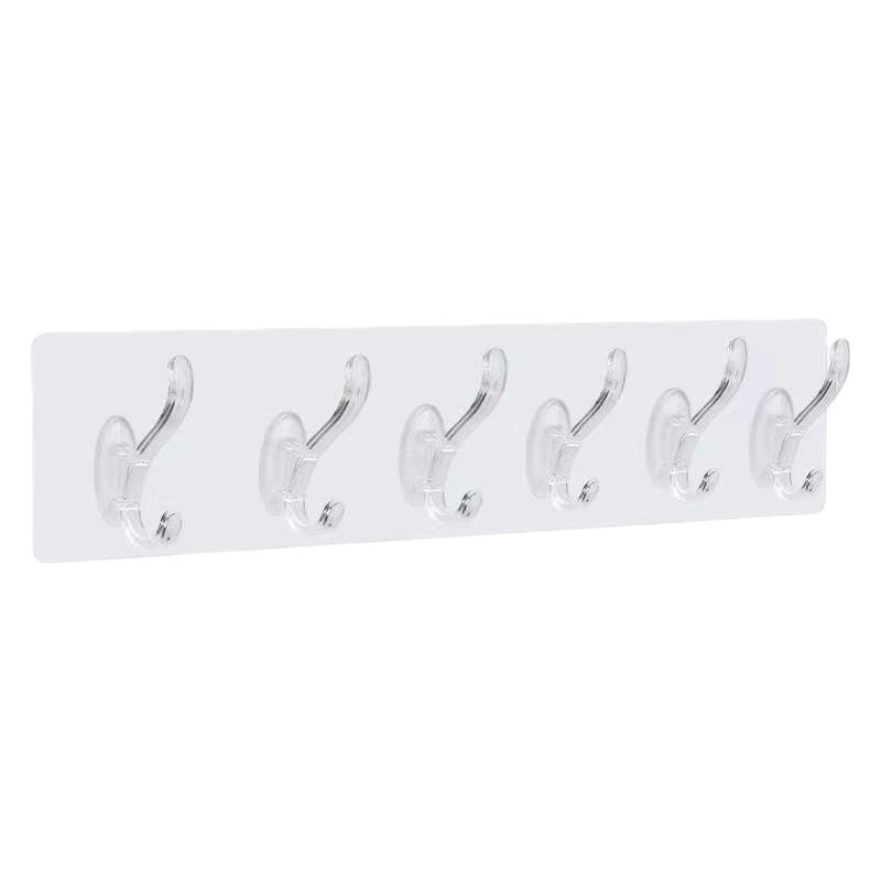 Strong Adhesive Hook Kitchen Wall Hanging 6-Row Multi Hook