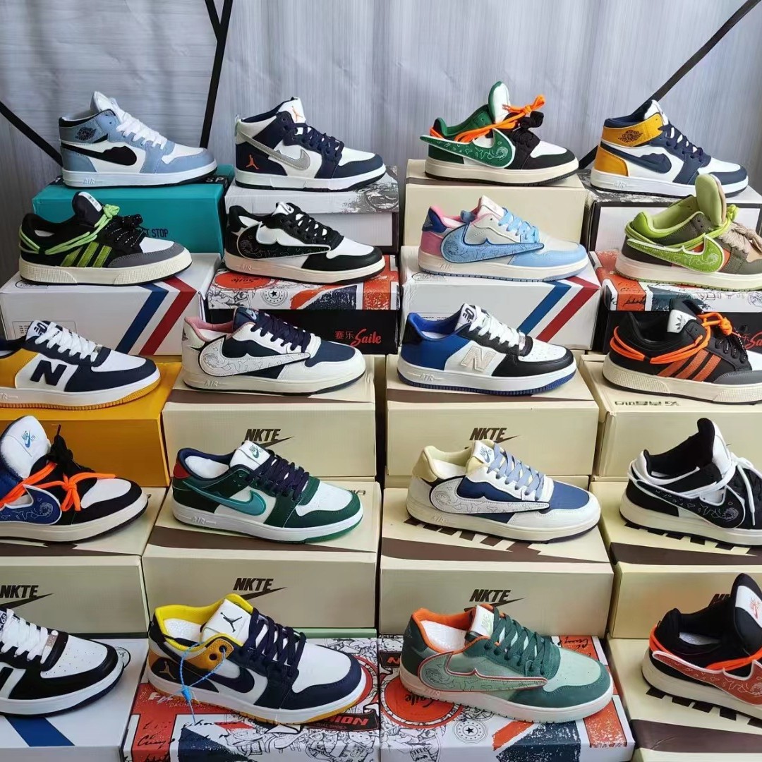 高版本潮鞋网红直播鞋子处理地摊鞋货源莆田女鞋拼色厚底休闲鞋子